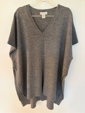 Oats Cashmere grey cashmere poncho